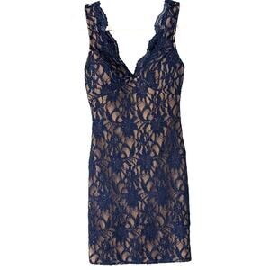 Jodi Kristopher Navy Lace Homecoming Cocktail Dress Juniors 3 Sparkle